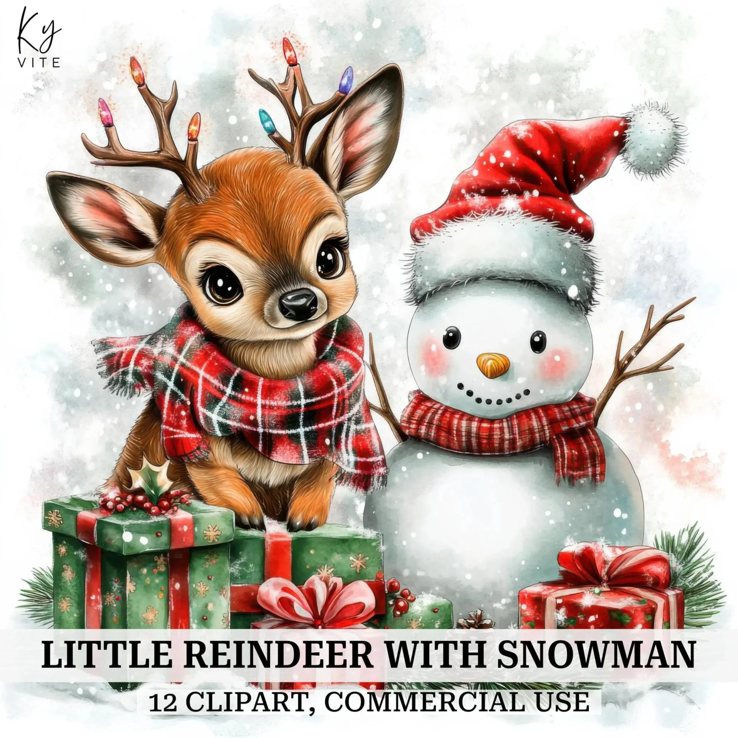 Vintage Winter & Christmas Clipart Bundle β Snowy Houses, Villages, Snowmen & Countryside Scenes (Digital Download) - Image 7